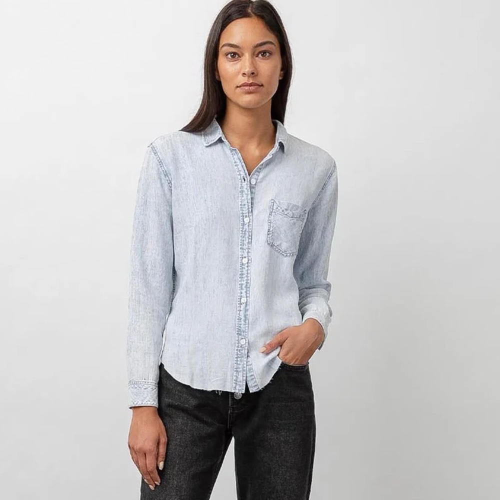 Rails Ingrid Raw Hem Button Down Shirt - image 4